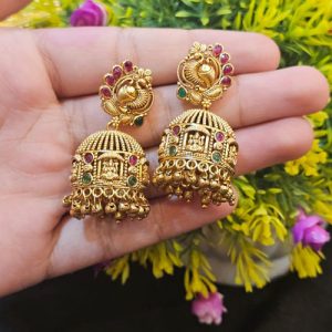 Unique Peacock Lakshmi Jhumkas