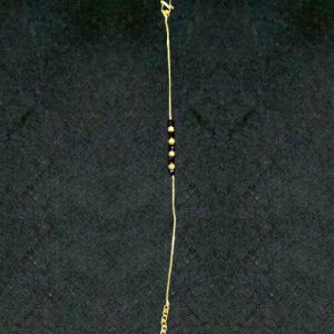 Women Gold Plated And Black Beaded Mangalsutra Bracelet