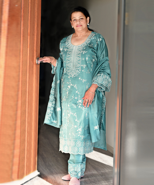 Womens Embroidered Silk Blend Straight Kurta With Trousers and Dupatta