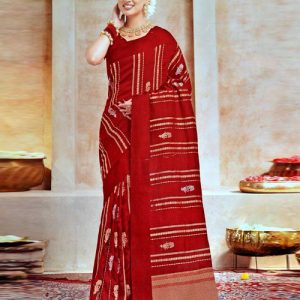 Woven Art Silk Saree in Maroon