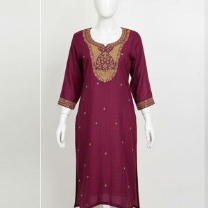 Aurelia Women's Cotton Regular Kurta (Maroon)