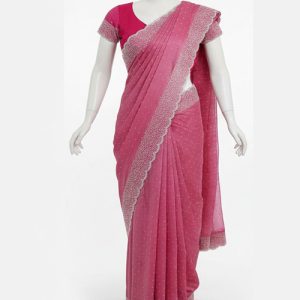 Silk Blend Saree (Pink)