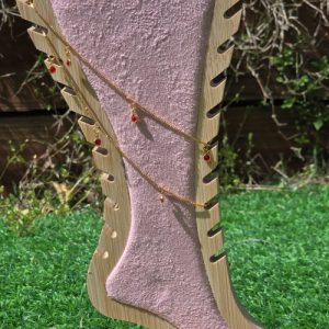 GOLD IMITATION ANKLET RUBY HANGING DESIGN