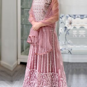 Pink mirror embroidered Designer lehenga